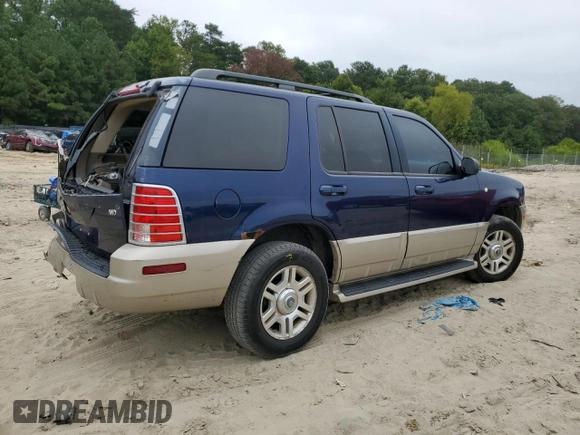 2004 Mercury Mountaineer Convenience z VIN 4M2ZU86K44ZJ49011, wystawiony jako Copart lot #69615444 z przebiegiem 135 702 mil mil oraz Szkoda całkowita • Salvage title. Historia ofert i sprzedaży dostępna na DreamBid. Obrazek 3.