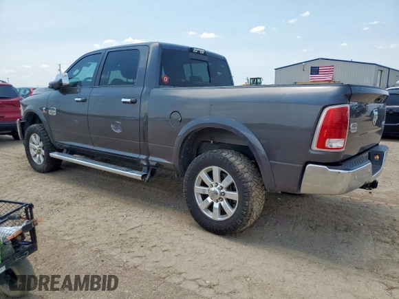 2016 Ram 2500 Laramie Longhorn with VIN 3C6UR5GL9GG173047, listed as a Copart auction lot 64480445 with 121,535 mi miles and Salvage title. Bid and sale history available at DreamBid. Image 2.
