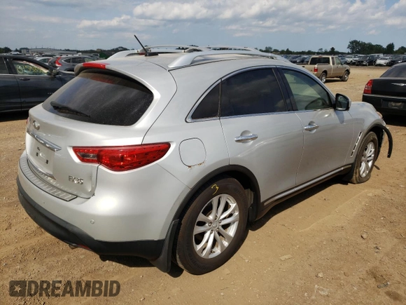 2011 Infiniti FX35 with VIN JN8AS1MW5BM140225, listed as a Copart auction lot 67499044 with 0 mi miles and Salvage Title. Bid and sale history available at carsss.com. Image 3.