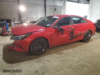 2021 Hyundai Elantra SEL with VIN 5NPLS4AG5MH004595, listed as a Copart auction lot 46096555 with 28,124 mi miles and Salvage Title. Bid and sale history available at carsss.com. Image 1.