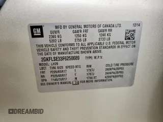 2015 GMC Terrain SLT with VIN 2GKFLSE33F6250689, listed as a Copart auction lot 62022755 with 166,939 mi miles and Clean title. Bid and sale history available at DreamBid. Image 12.
