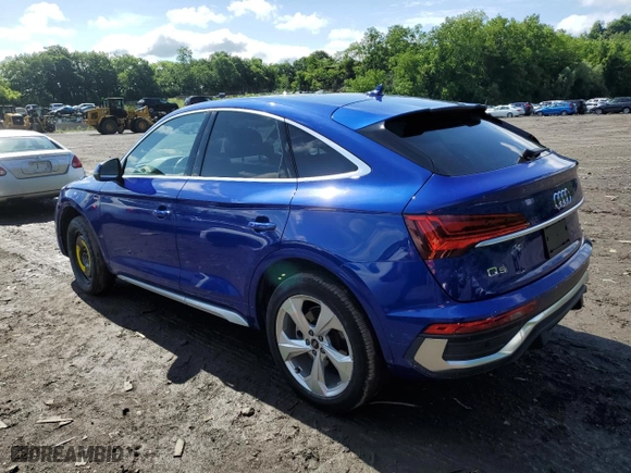 2022 Audi Q5 Sportback S line Premium Plus with VIN WA15AAFY0N2018302, listed as a Copart auction lot 57058894 with 21,505 mi miles and Salvage Title. Bid and sale history available at carsss.com. Image 2.