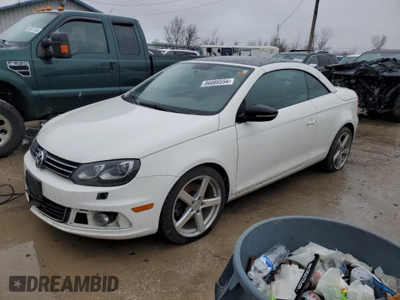 2013 Volkswagen Eos Komfort with VIN WVWBW8AH5DV001888, listed as a Copart auction lot 86886554 with 188,812 mi miles and Salvage Title. Bid and sale history available at DreamBid. Image 1.