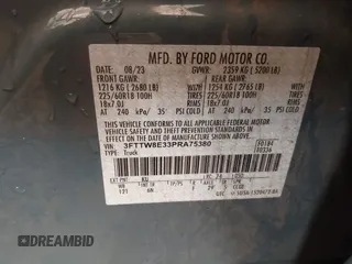 2023 Ford Maverick XL z VIN 3FTTW8E33PRA75380, wystawiony jako IAAI lot #40836173 z przebiegiem 58 155 mil mil oraz . Historia ofert i sprzedaży dostępna na DreamBid. Obrazek 9.