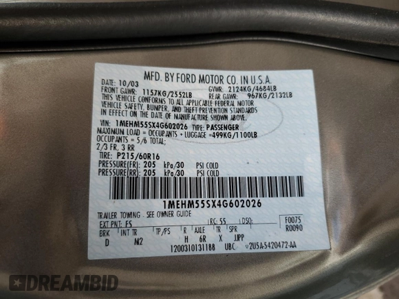 2004 Mercury Sable LS Premium z VIN 1MEHM55SX4G602026, wystawiony jako Copart lot #86291064 z przebiegiem 68 275 mil mil oraz Szkoda całkowita • Salvage title. Historia ofert i sprzedaży dostępna na DreamBid. Obrazek 15.
