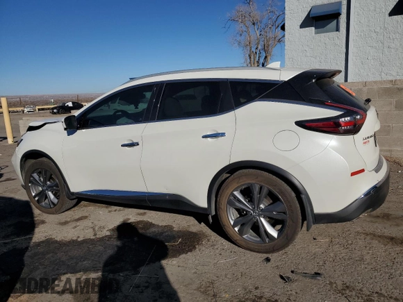 2021 Nissan Murano Platinum z VIN 5N1AZ2DS3MC147348, wystawiony jako Copart lot #82631594 z przebiegiem Nie podano mil oraz Szkoda całkowita • Salvage title. Historia ofert i sprzedaży dostępna na DreamBid. Obrazek 2.