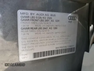 2020 Audi Q3 S line Prestige with VIN WA1FECF34L1106071, listed as a Copart auction lot 55766115 with 136,041 mi miles and Salvage title. Bid and sale history available at DreamBid. Image 12.