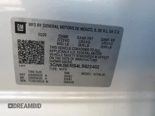 2020 Chevrolet Blazer RS z VIN 3GNKBERS4LS622402, wystawiony jako Copart lot #62028845 z przebiegiem 64 632 mil mil oraz Szkoda całkowita • Salvage title. Historia ofert i sprzedaży dostępna na DreamBid. Obrazek 12.