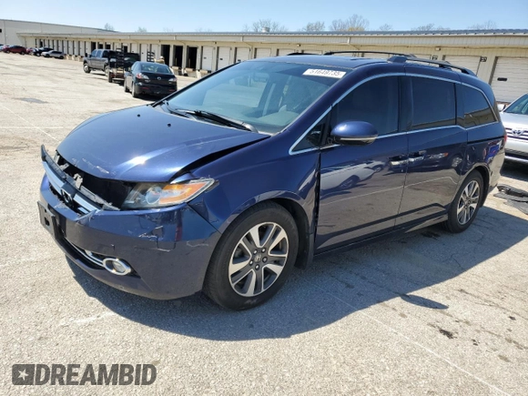 2014 Honda Odyssey Touring with VIN 5FNRL5H96EB068651, listed as a Copart auction lot 51649735 with 157,213 mi miles and Salvage title. Bid and sale history available at DreamBid. Image 1.