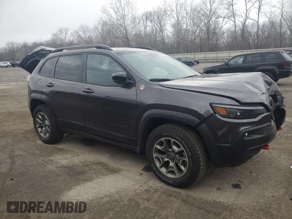 2022 Jeep Cherokee Trailhawk with VIN 1C4PJMBX3ND540147, listed as a Copart auction lot 49957245 with Not Provided miles and Salvage Title. Bid and sale history available at DreamBid. Image 4.