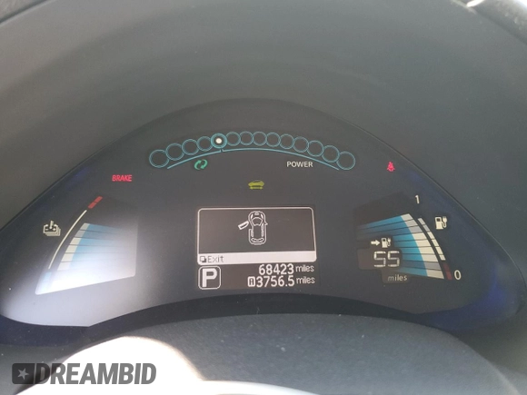 2015 Nissan LEAF SL with VIN 1N4AZ0CP4FC304089, listed as a Copart auction lot 60136545 with 68,423 mi miles and Salvage title. Bid and sale history available at DreamBid. Image 9.