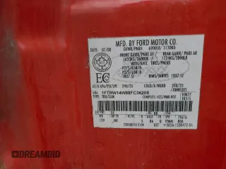 2008 Ford F-150 XL с VIN 1FTRW14W88FC36205, выставлен на аукционе Copart как лот 53894825 с пробегом 254 447 миль миль и Чистый • Clean title. История ставок и продаж доступна на DreamBid. Изображение 12.