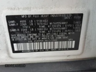 2011 Subaru Outback Limited Power Moon with VIN 4S4BRDKC8B2372945, listed as a Copart auction lot 61623255 with 197,799 mi miles and Salvage title. Bid and sale history available at DreamBid. Image 13.