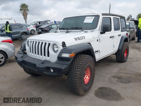 2023 Jeep Wrangler Sport S with VIN 1C4HJXDG0PW638871, listed as a IAAI auction lot 42129295 with 16,171 mi miles and . Bid and sale history available at DreamBid. Image 2.