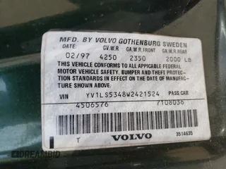 1998 Volvo S70 z VIN YV1LS5348W2421524, wystawiony jako Copart lot #66172944 z przebiegiem Nie podano mil oraz Tytuł czysty. Historia ofert i sprzedaży dostępna na DreamBid. Obrazek 12.