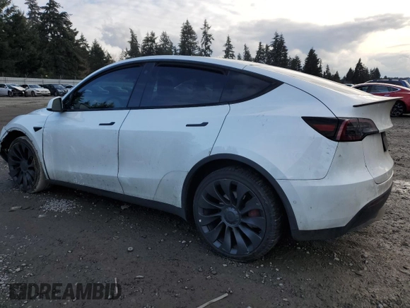 2022 Tesla Model Y Performance with VIN 7SAYGDEF2NF325084, listed as a Copart auction lot 44814525 with Not Provided miles and Salvage Title. Bid and sale history available at DreamBid. Image 2.