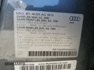 2014 Audi SQ5 Prestige with VIN WA1VGAFP0EA040036, listed as a Copart auction lot 59917334 with 121,482 mi miles and Salvage Title. Bid and sale history available at carsss.com. Image 14.