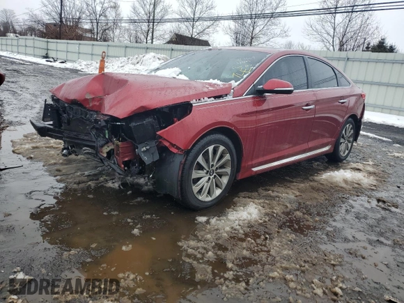 2016 Hyundai Sonata Sport with VIN 5NPE34AF9GH416360, listed as a Copart auction lot 45181925 with 82,863 mi miles and Salvage Title. Bid and sale history available at DreamBid. Image 1.