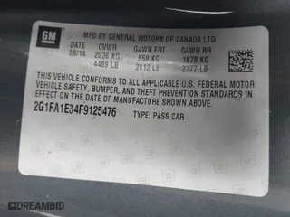 2015 Chevrolet Camaro LS with VIN 2G1FA1E34F9125476, listed as a IAAI auction lot 41539066 with 82,874 mi miles. Bid and sale history available at carsss.com. Image 9.