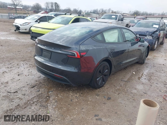 2025 Tesla Model 3 Long Range with VIN 5YJ3E1EA5SF911256, listed as a IAAI auction lot 41509976 with 1,806 mi miles. Bid and sale history available at carsss.com. Image 4.