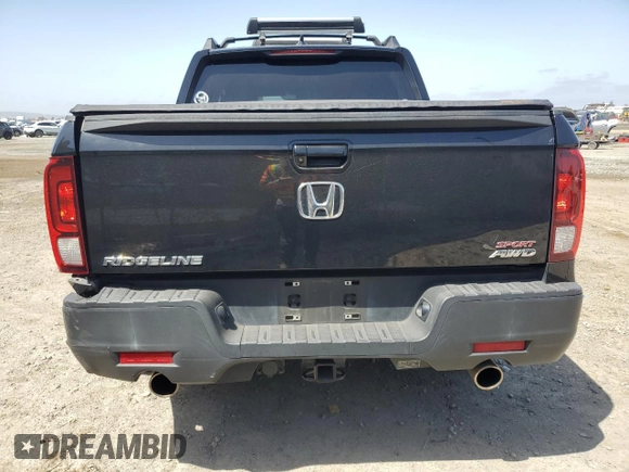 2021 Honda Ridgeline Sport with VIN 5FPYK3F18MB006111, listed as a Copart auction lot 57152215 with 80,954 mi miles and Salvage title. Bid and sale history available at DreamBid. Image 6.