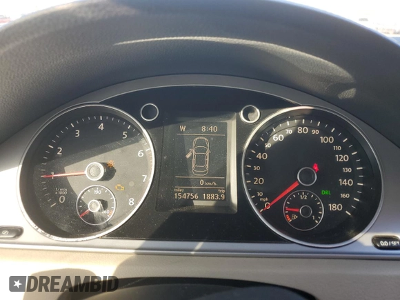 2012 Volkswagen CC Sport PZEV with VIN WVWNP7AN4CE521511, listed as a Copart auction lot 46546405 with 154,756 mi miles and Clean Title. Bid and sale history available at carsss.com. Image 9.