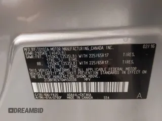2016 Toyota RAV4 LE with VIN 2T3BFREV7GW450556, listed as a IAAI auction lot 41815720 with 106,734 mi miles. Bid and sale history available at carsss.com. Image 9.
