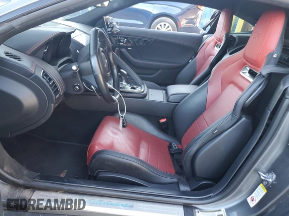 2018 Jaguar F-Type with VIN SAJD51EE3JCK47530, listed as a Copart auction lot 63496694 with 46,341 mi miles and Salvage Title. Bid and sale history available at DreamBid. Image 7.