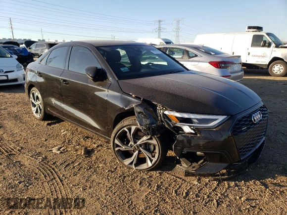 2023 Audi A3 Premium with VIN WAUGUDGY8PA143785, listed as a Copart auction lot 76921593 with 1,475 mi miles. Bid and sale history available at carsss.com. Image 4.