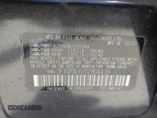 2013 Subaru Impreza Special Sports Premium с VIN JF1GPAL67D2804439, выставлен на аукционе IAAI как лот 42312954 с пробегом 148 612 миль миль и . История ставок и продаж доступна на DreamBid. Изображение 9.