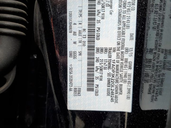 2016 Ford Focus SE with VIN 1FADP3K22GL248245, listed as a Copart auction lot 51124615 with 198,294 mi miles and Clean Title. Bid and sale history available at carsss.com. Image 12.