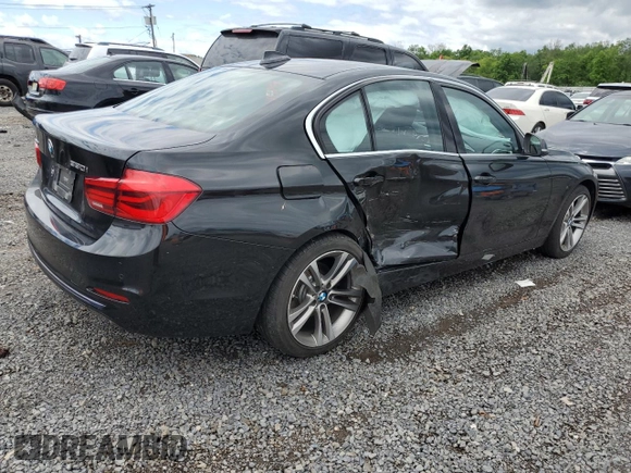 2018 BMW 3 Series 330i xDrive with VIN WBA8D9C52JA616441, listed as a Copart auction lot 57772975 with 55,513 mi miles and Salvage title. Bid and sale history available at DreamBid. Image 3.