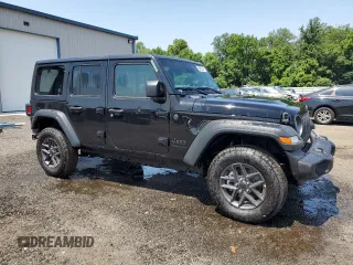 2025 Jeep Wrangler Sport S with VIN 1C4PJXDN1SW598688, listed as a Copart auction lot 61164725 with 281 mi miles and Clean title. Bid and sale history available at DreamBid. Image 4.