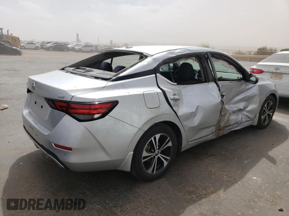 2021 Nissan Sentra SV with VIN 3N1AB8CV5MY262244, listed as a Copart auction lot 51244245 with 46,974 mi miles and Salvage title. Bid and sale history available at DreamBid. Image 3.