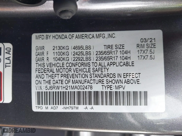 2021 Honda CR-V LX with VIN 5J6RW1H21MA002478, listed as a IAAI auction lot 41186896 with 50,962 mi miles. Bid and sale history available at carsss.com. Image 9.