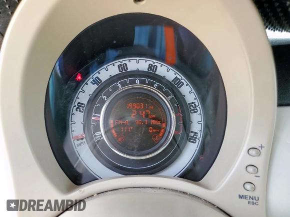 2012 FIAT 500 Pop with VIN 3C3CFFDR2CT382356, listed as a Copart auction lot 58162255 with 199,031 mi miles and Salvage title. Bid and sale history available at DreamBid. Image 9.