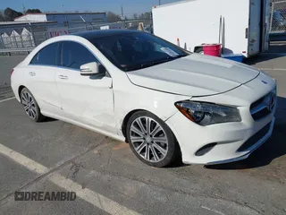 2017 Mercedes-Benz CLA with VIN WDDSJ4EBXHN455143, listed as a IAAI auction lot 41658720 with 77,511 mi miles. Bid and sale history available at carsss.com. Image 1.