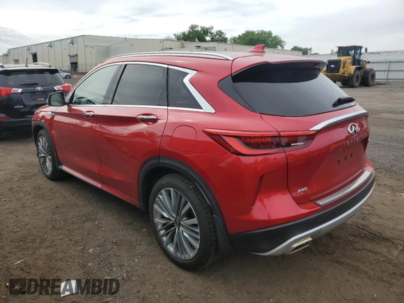 2023 Infiniti QX50 Autograph with VIN 3PCAJ5DB6PF103025, listed as a Copart auction lot 58462355 with 9,100 mi miles and Salvage title. Bid and sale history available at DreamBid. Image 2.