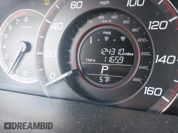 2014 Honda Accord Sedan Sport with VIN 1HGCR2F50EA176972, listed as a IAAI auction lot 41708707 with 124,310 mi miles. Bid and sale history available at carsss.com. Image 15.