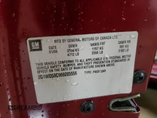 2006 Chevrolet Impala SS with VIN 2G1WD58C969285556, listed as a Copart auction lot 46403665 with 117,982 mi miles and Salvage Title. Bid and sale history available at DreamBid. Image 12.