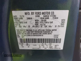 2011 Ford Escape Limited with VIN 1FMCU9EG1BKB25815, listed as a IAAI auction lot 41937422 with 166,207 mi miles. Bid and sale history available at carsss.com. Image 9.