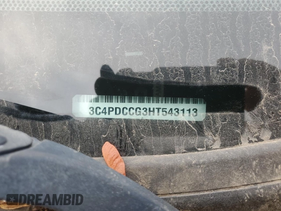 2017 Dodge Journey SXT with VIN 3C4PDCCG3HT543113, listed as a Copart auction lot 64730075 with Not provided miles and Salvage title. Bid and sale history available at DreamBid. Image 14.