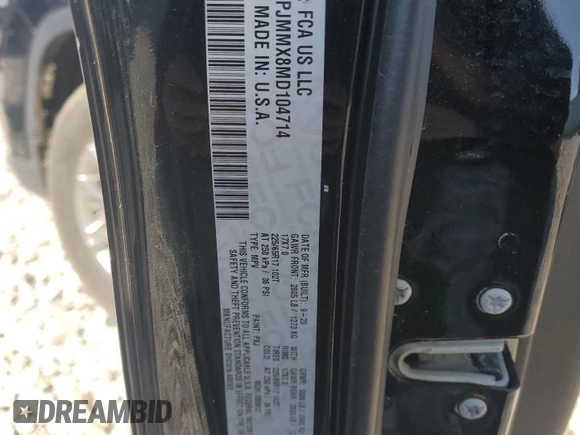 2021 Jeep Cherokee Latitude Lux with VIN 1C4PJMMX8MD104714, listed as a Copart auction lot 52734925 with 62,035 mi miles and Salvage title. Bid and sale history available at DreamBid. Image 13.
