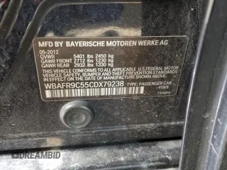2012 BMW 5 Series 550i with VIN WBAFR9C55CDX79238, listed as a Copart auction lot 50351875 with 112,904 mi miles and Salvage Title. Bid and sale history available at carsss.com. Image 12.