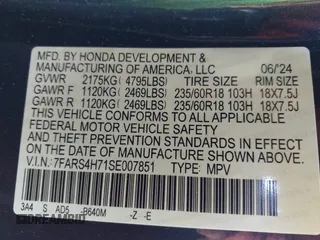 2025 Honda CR-V EX-L with VIN 7FARS4H71SE007851, listed as a IAAI auction lot 41674290 with Not Provided miles and . Bid and sale history available at DreamBid. Image 9.