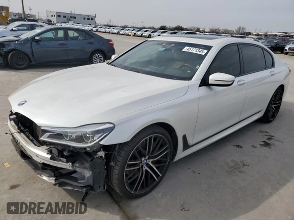 2019 BMW 7 Series 750i with VIN WBA7F0C59KGM24241, listed as a Copart auction lot 45171345 with 60,443 mi miles and Salvage title. Bid and sale history available at DreamBid. Image 1.