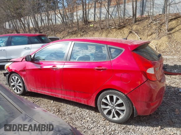 2015 Hyundai Accent Sport with VIN KMHCU5AE5FU200846, listed as a IAAI auction lot 41758805 with 84,987 mi miles. Bid and sale history available at carsss.com. Image 15.