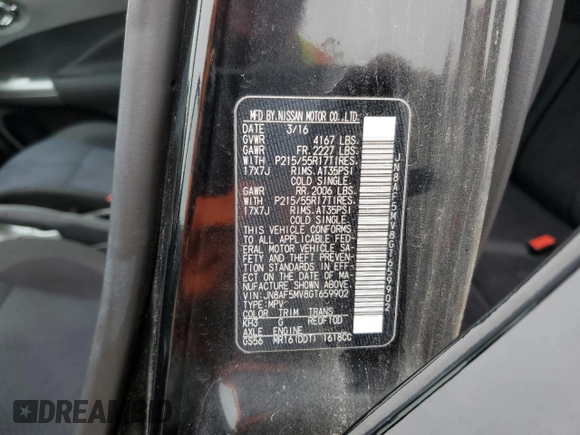 2016 Nissan Juke S with VIN JN8AF5MV8GT659902, listed as a Copart auction lot 43034745 with 47,118 mi miles and Clean Title. Bid and sale history available at carsss.com. Image 13.