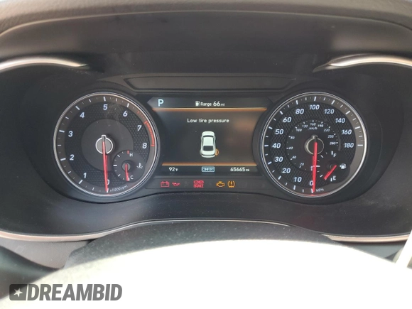 2021 Genesis G70 3.3T with VIN KMTG74LE2MU074173, listed as a Copart auction lot 58236675 with 65,665 mi miles and Salvage title. Bid and sale history available at DreamBid. Image 9.