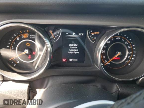 2023 Jeep Wrangler Sport S with VIN 1C4HJXDG5PW623797, listed as a Copart auction lot 50258875 with 16,518 mi miles and Salvage Title. Bid and sale history available at DreamBid. Image 9.